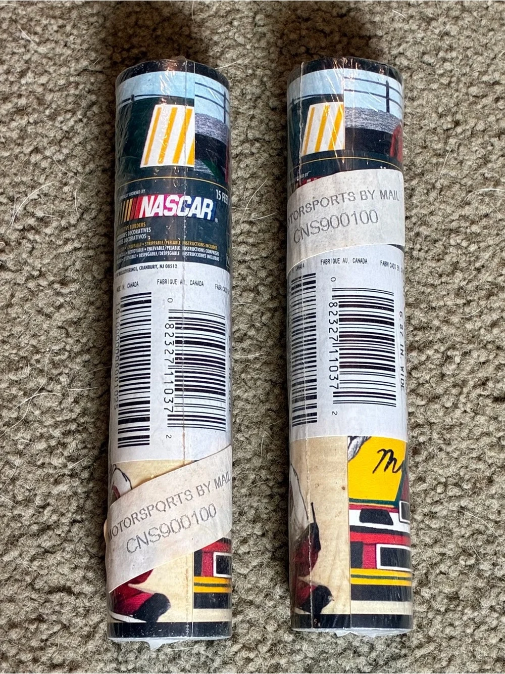 Vtg Unused NASCAR Wallpaper Border Cars Auto Racing Collectible Deco Bundle Of 2